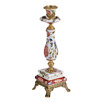 Подсвечник с цветочной росписью из фарфора с бронзовыми элементами Eden Garden варинант исполнения - 2 | Loft Concept в Волгограде