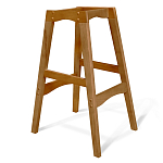 Барный стул со спинкой на 4-х деревянных ножках Сиреневый Велюр Ava Charm варинант исполнения - 4 | Loft Concept в Волгограде