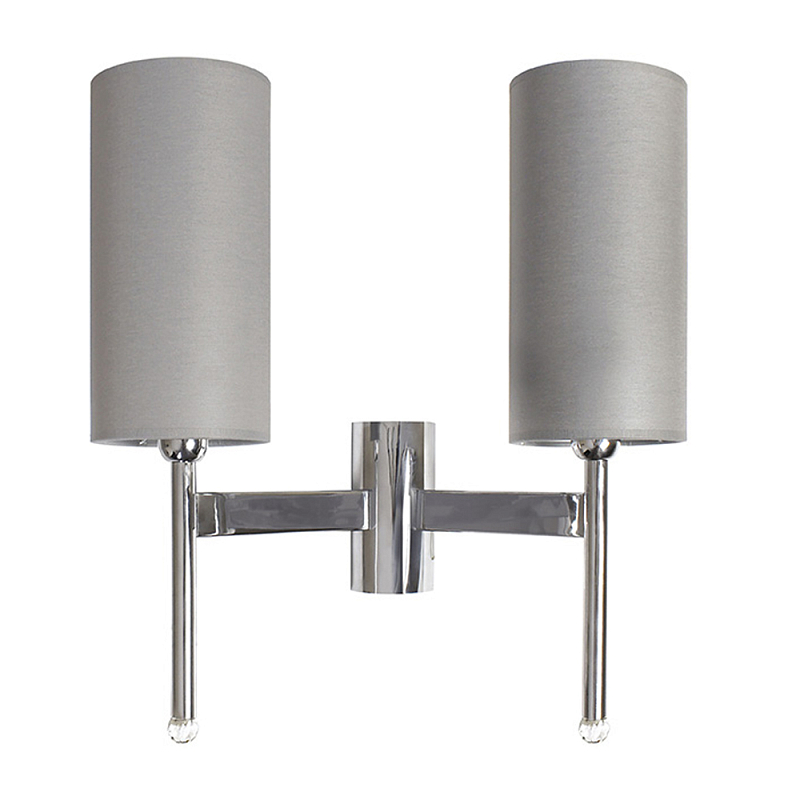 Бра с 2-мя серыми цилиндрическими абажурами Natural Concepts Серый в Волгограде | Loft Concept 