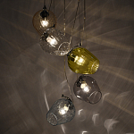 Люстра каскадная с 5-ю разноцветными стеклянными плафонами Kaleido варинант исполнения - 4 | Loft Concept в Волгограде