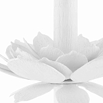 Торшер с декором в виде белого цветка магнолии на каркасе и черным абажуром White Magnolia варинант исполнения - 2 | Loft Concept в Волгограде