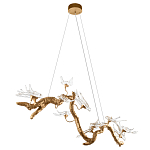 Люстра подвесная линейная с прозрачными стеклянными птичками на ветвях Serip Voa варинант исполнения - 4 | Loft Concept в Волгограде