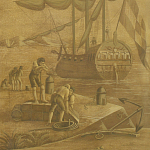 Обои ручная роспись Views of Italy Sepia варинант исполнения - 2 | Loft Concept в Волгограде