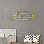 Люстра золотая из пересекающихся прямоугольных элементов Thin Intersecting Rectangles варинант исполнения - 3 | Loft Concept в Волгограде