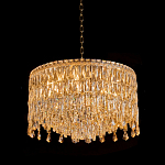 Люстра круглая с хрустальными подвесками на золотистом каркасе Roul Crystal Light варинант исполнения - 3 | Loft Concept в Волгограде