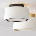 Потолочный светильник с круглым хлопковым абажуром Frosted Diffuser варинант исполнения - 2 | Loft Concept в Волгограде