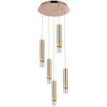 Подвесной светильник Metal Acrylic Tube Five Gold Hanging Lamp варинант исполнения - 2 | Loft Concept в Волгограде