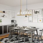 Люстра прямоугольная цвета латунь с прозрачными рифлеными цилиндрическими плафонами Kichler варинант исполнения - 8 | Loft Concept в Волгограде