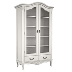 Шкаф книжный белый из массива бука с 5-ю полками и 2-мя ящиками в стиле прованс White Provence варинант исполнения - 1 | Loft Concept в Волгограде