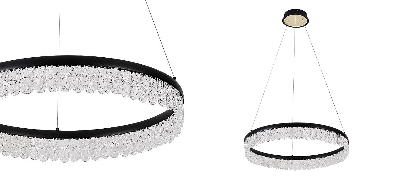 Круглая светодиодная люстра Pettico Black Круглая светодиодная люстра Pettico Black - Loft-Concept в Волгограде