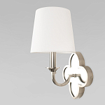 Бра с белым текстильным абажуром и декоративным основанием в виде четырехлистника с зеркальной вставкой Vitorino варинант исполнения - 20 | Loft Concept в Волгограде