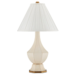 Настольная лампа с фактурным конусовидным абажуром и кожаным каркасом Malifis варинант исполнения - 4 | Loft Concept в Волгограде