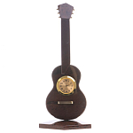 Часы настольные в виде гитары из натурального камня Обсидиан Stone Clock варинант исполнения - 3 | Loft Concept в Волгограде