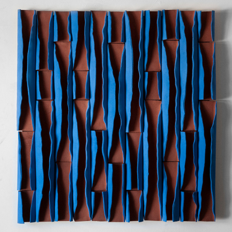 Объемное фактурное панно Metropolis Terracotta and Blue Синий Терракотовый Объемное фактурное панно Metropolis Terracotta and Blue Синий Терракотовый в Волгограде | Loft Concept