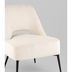 Кресло лаунж Бостон велюр рельефный молочный на черных ножках варинант исполнения - 2 | Loft Concept в Волгограде