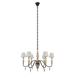 Люстра на металлическом основании с 6-ю белыми тканевыми абажурами Terrain варинант исполнения - 1 | Loft Concept в Волгограде