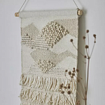 Панно из шерсти и хлопка с узором Beige Calista Serene варинант исполнения - 6 | Loft Concept в Волгограде