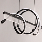 Люстра линейная черного цвета с волнообразным металлическим элементом Luke Lampco Tracer Lamp варинант исполнения - 7 | Loft Concept в Волгограде