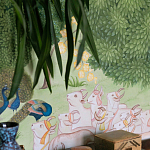 Обои ручная роспись Dandaka Glades Original colourway on painted Xuan paper варинант исполнения - 2 | Loft Concept в Волгограде