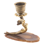 Подсвечник бронзовый из натурального камня агат Stone Candlestick варинант исполнения - 2 | Loft Concept в Волгограде