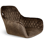 Барный стул со спинкой и подлокотниками на 4-х черных ножках Douglas Rhombus Коричневый Велюр варинант исполнения - 2 | Loft Concept в Волгограде