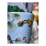 Кашпо из голубого фарфора с бронзовыми элементами Blue Garden варинант исполнения - 6 | Loft Concept в Волгограде