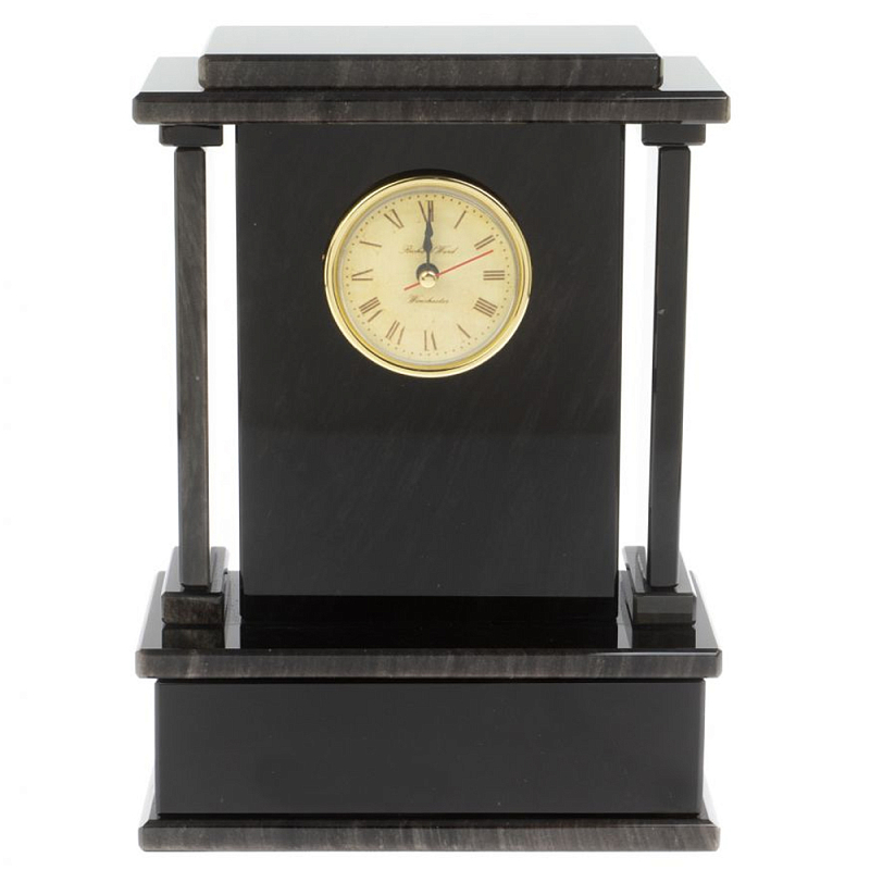Часы настольные черные из натурального камня Обсидиан Stone Clock Черный Золотой Часы настольные черные из натурального камня Обсидиан Stone Clock Черный Золотой в Волгограде | Loft Concept