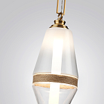 Подвесной светильник со стеклянным плафоном и декоративной вставкой из текстурного камня Tectona  варинант исполнения - 5 | Loft Concept в Волгограде