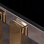 Консоль в современном стиле с черной стекляной столешницей Console with Black Glass варинант исполнения - 2 | Loft Concept в Волгограде