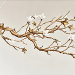 Люстра в виде золотой ветки с цветами Glass Flower Pendant Light варинант исполнения - 7 | Loft Concept в Волгограде