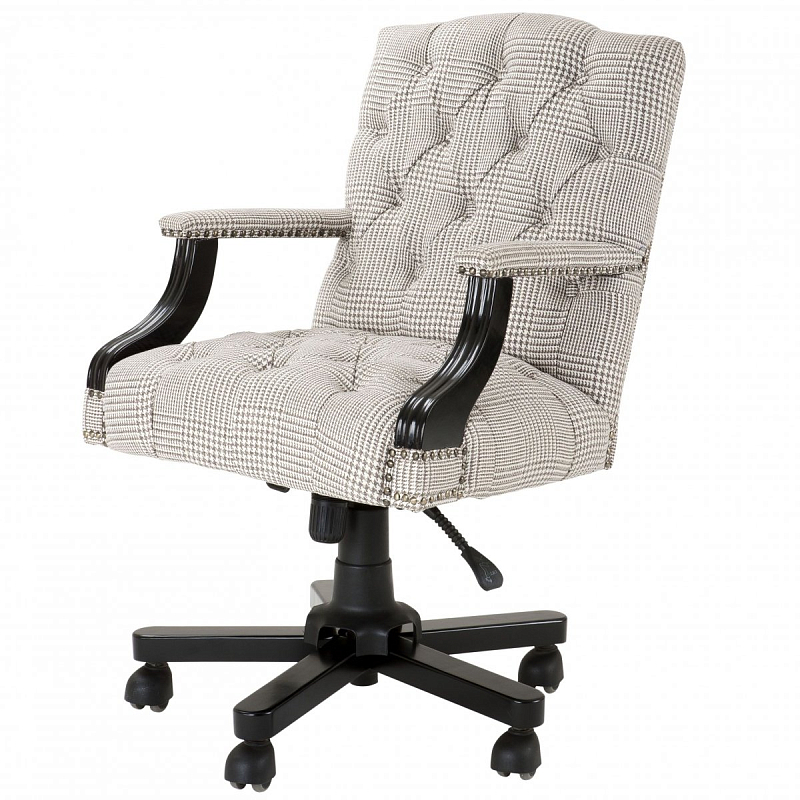 Офисное кресло Eichholtz Desk Chair Burchell brown & white Коричневый Белый Черный Офисное кресло Eichholtz Desk Chair Burchell brown & white Коричневый Белый Черный в Волгограде | Loft Concept