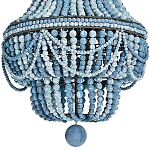 Люстра каплевидной формы украшенная круглыми бусинами синяя Blue Wooden Beads Chandelier варинант исполнения - 1 | Loft Concept в Волгограде