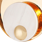 Бра с круглым плафоном из белого мрамора и золотистым металлическим обрамлением  Ginger & Jagger варинант исполнения - 2 | Loft Concept в Волгограде