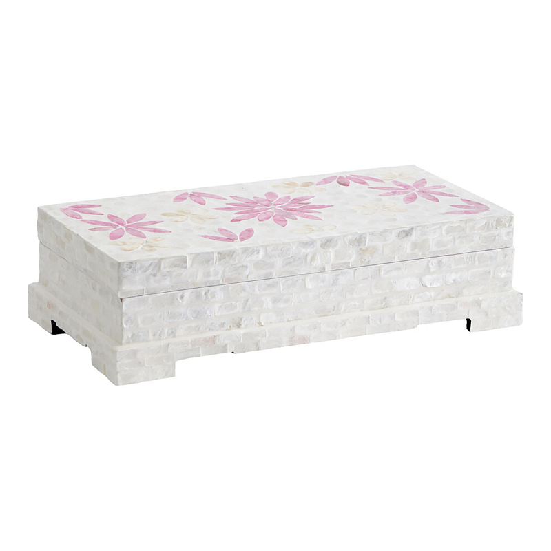 Шкатулка Oceane Bone Inlay White Белый Розовый Шкатулка Oceane Bone Inlay White Белый Розовый в Волгограде | Loft Concept