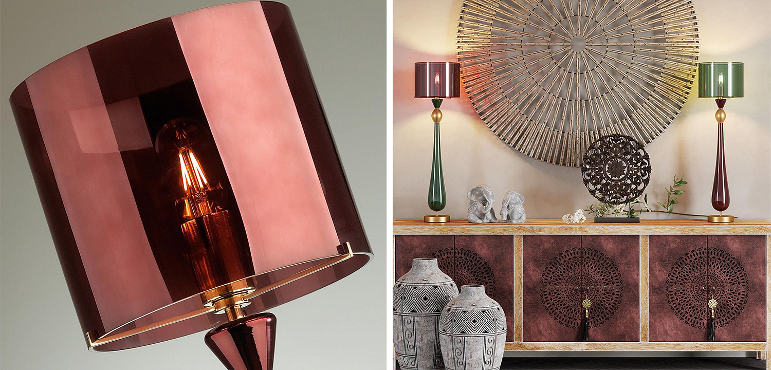 Настольная лампа Roser Burgundy Table Lamp Настольная лампа Roser Burgundy Table Lamp - Loft-Concept в Волгограде
