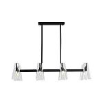 Люстра светодиодная с 8-ю прозрачными плафонами из акрила и стали Glass Cylinder Black варинант исполнения - 4 | Loft Concept в Волгограде