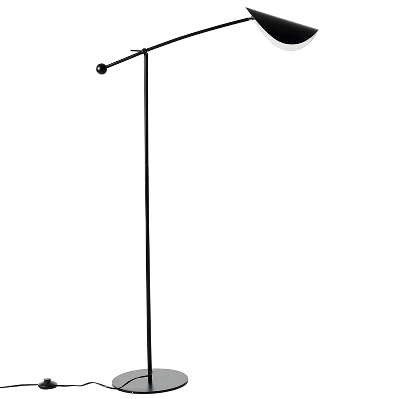 Торшер с поворотным плафоном Aracea Black Floor Lamp Черный Торшер с поворотным плафоном Aracea Black Floor Lamp Черный в Волгограде | Loft Concept