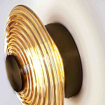 Бра с рельефным круглым плафоном янтарного цвета Savio Glass Disc Light варинант исполнения - 2 | Loft Concept в Волгограде