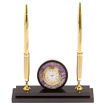 Часы настольные с двумя ручками из натурального камня Stone Clock варинант исполнения - 1 | Loft Concept в Волгограде