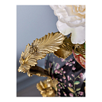 Ваза из фарфора черная с цветочной росписью и бронзовыми элементами Spring Garden варинант исполнения - 4 | Loft Concept в Волгограде