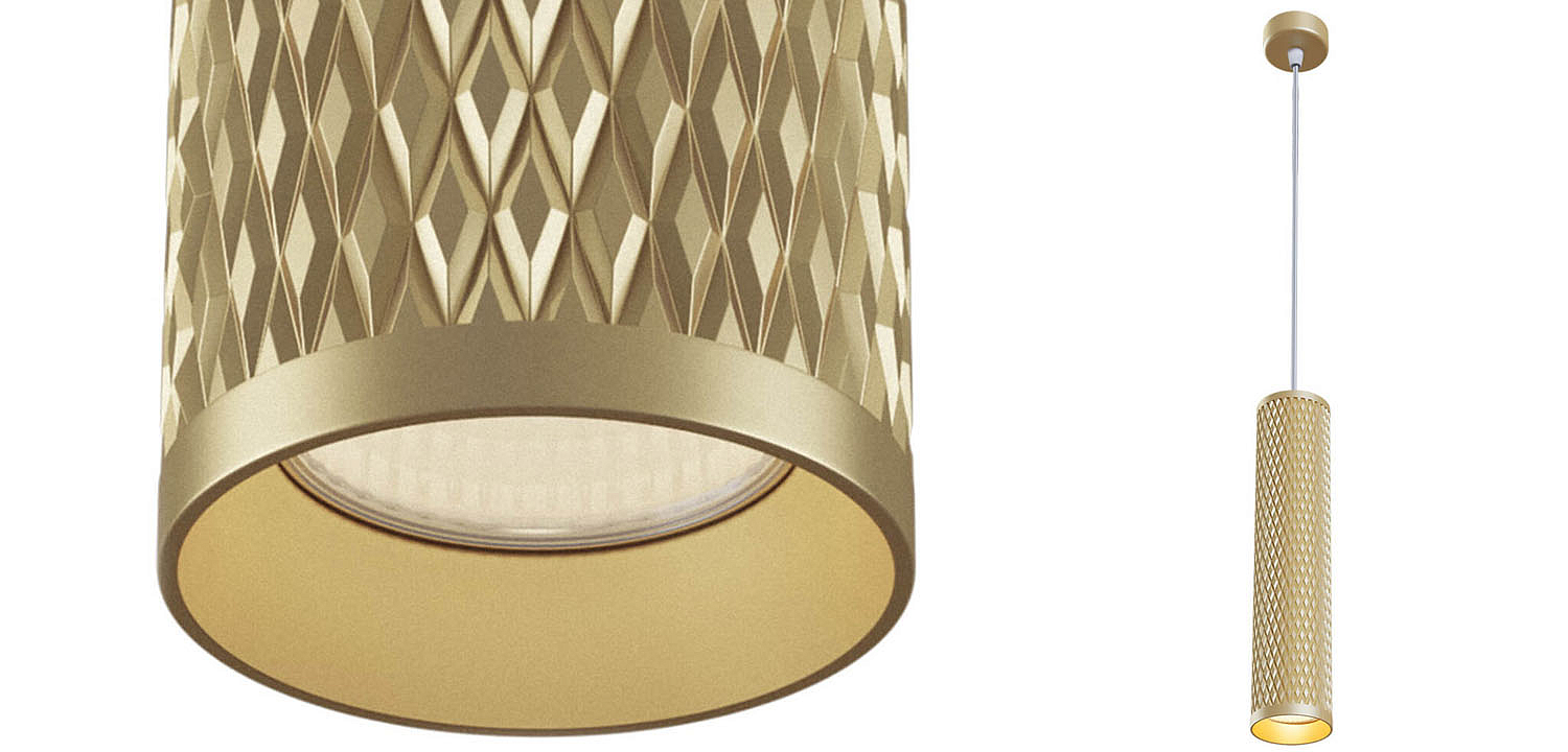 Подвесной светильник Trumpet tube gold rhombus Подвесной светильник Trumpet tube gold rhombus - Loft-Concept в Волгограде