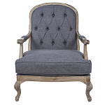 Кресло с пуфом с мягкой обивкой из льна Edward Armchair grey варинант исполнения - 1 | Loft Concept в Волгограде