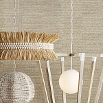 Подвесной светильник в форме купола с декором из круглых деревянных бусин White Wooden Beads Chandelier варинант исполнения - 5 | Loft Concept в Волгограде