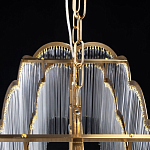 Люстра прямоугольная на цепях с прозрачными трубками и волнистым краем Nembus варинант исполнения - 10 | Loft Concept в Волгограде