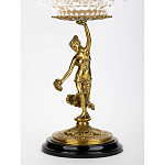 Чаша стеклянная прозрачная на бронзовой подставке с фигуркой девушки Eden Garden варинант исполнения - 2 | Loft Concept в Волгограде