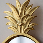 Зеркало овальной формы с золотистой рамкой и декоративной верхушкой в виде ананаса Pineapple Shine  варинант исполнения - 3 | Loft Concept в Волгограде
