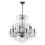 Люстра с хрустальными подвесками и металлическим основанием Диаметр 80 см Rococo Iron & Crystal Chandelier варинант исполнения - 1 | Loft Concept в Волгограде