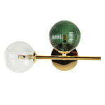 Бра с рифлёными шарообразными плафонами прозрачного и зелёного цвета Bolle Multi Color hanging lamp варинант исполнения - 1 | Loft Concept в Волгограде