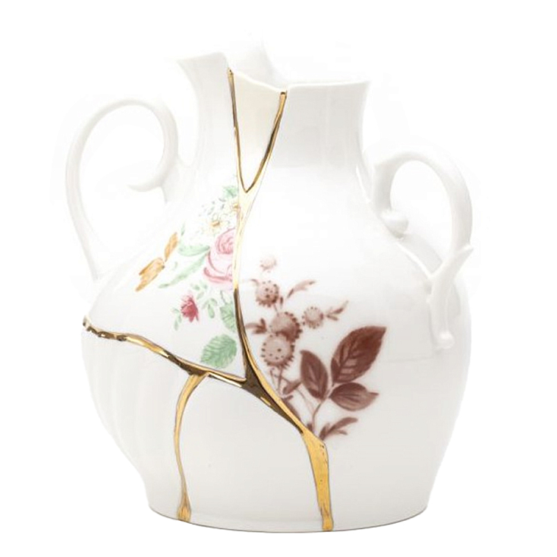 Ваза Seletti Kintsugi Белый Золотой в Волгограде | Loft Concept 