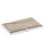 Визитница карманная металлическая с накладкой из натурального камня Агат Stone Business Card Holders  варинант исполнения - 2 | Loft Concept в Волгограде